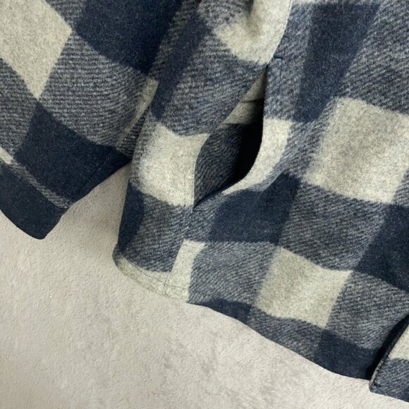 NEW Banana Republic Men's L Heritage Shirt Jacket Large Navy Gray Plaid - Picture 8 of 11